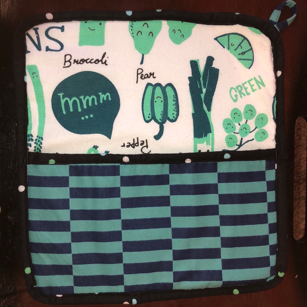 Handmade With Love 100% Cotton Flannel Extra Large 11x11 1/2 inch potholder